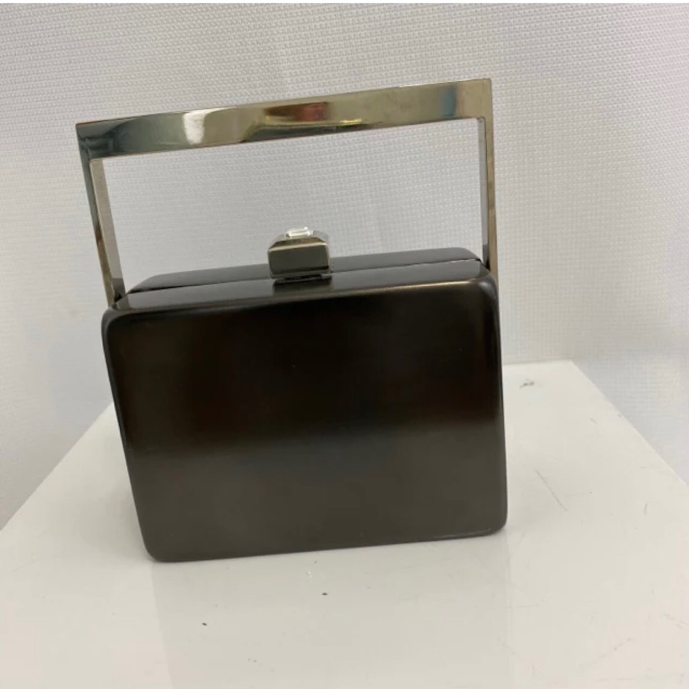 Rodo Black Hard Case Square Shape Handbag